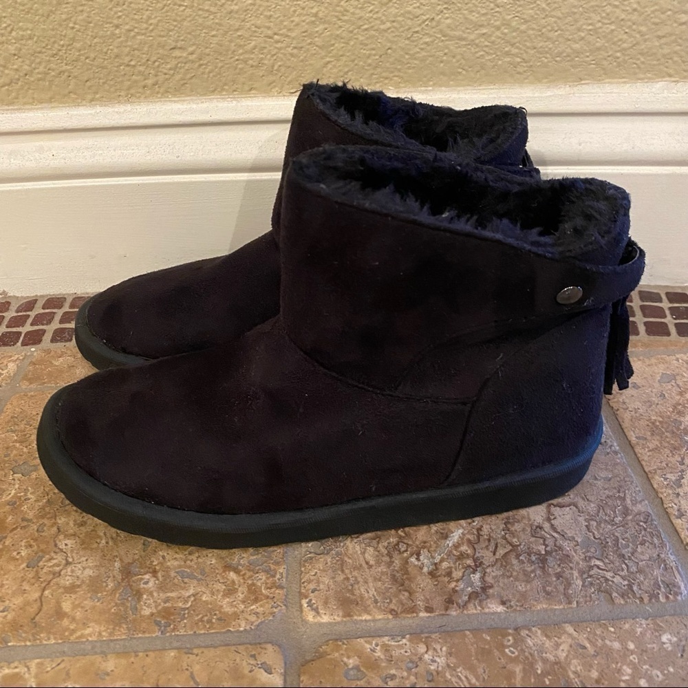 JOEBOXER Girls Black Faux Suede Ankle Boots Size 5